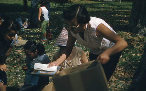 Woman and children at Little Miss picnic