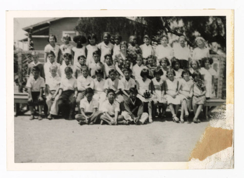 James Osamu Saito with his elementary school class