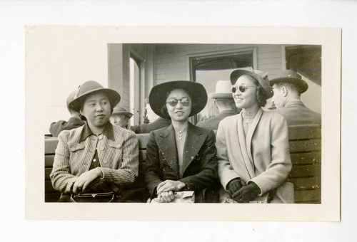 Emiko, Fumiko, and Kikuye on a ferry for Treasure Island