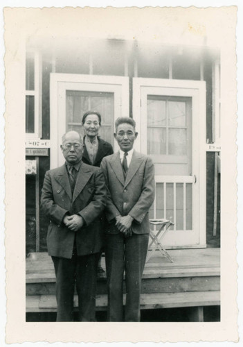 Sanji and Shigeru Yoshinaga with Mr. Matsui at Jerome incarceration camp