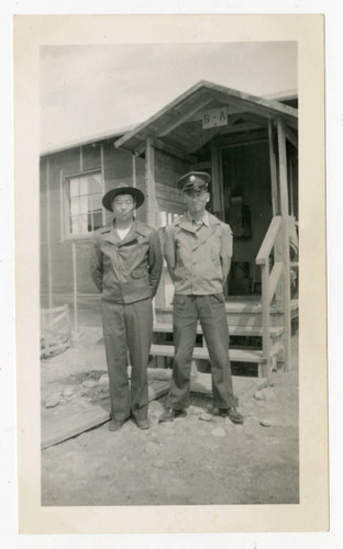 Men at police station at Heart Mountain