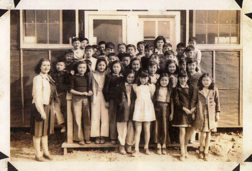 [School children in the Rohwer incarceration camp]