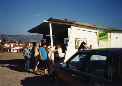 Crowd of People at the Ishibashi's Roadside Farm Stand