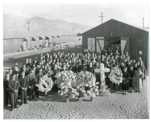 Exterior photograph of a funeral for Yakuro Hachisuka