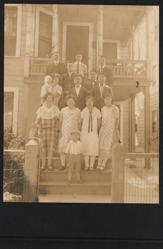 Yoshinaga family on stairs