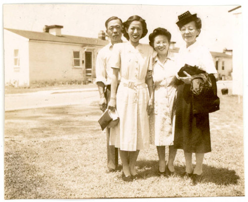 Frank, Reiko, and Shigeru Yoshinaga with woman