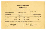 Gate pass, WRA-139A, Mary Usui