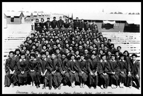 Graduates from twenty-four high schools in Fresno Assembly Center