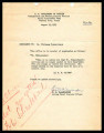 Memo from E.D. McAlexander, Acting Chief Liaison Officer, Crystal City incarceration camp, August 23, 1943