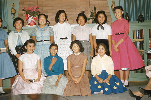 Girls posing at Jr. Miss event