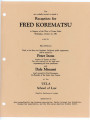 You are cordially invited to attend a reception for Fred Korematsu