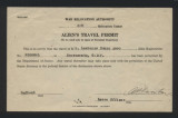 Alien's travel permit (to be used only in cases of terminal departure), WRA-394, Lawrence Bunzo Asoo