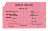 Notice of assignment, WRA-21, Seijiro Ogawa