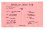 Notice of assignment, Form WRA-21, Kiyoshi Uyekawa