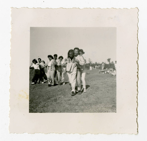 Three-legged race in Jerome