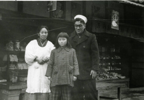 [Family at Japanese marketplace]