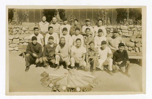 Baseball players at Santa Fe Internment Camp