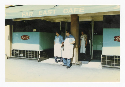 Far East Cafe workers watching 1982 Day of Remembrance march