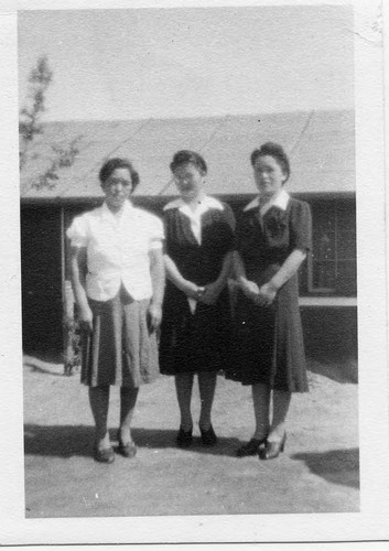 [Women in front of building]