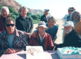 [Outdoor celebration for Henry Fukuhara; Henry Fukuhara teaching students; Henry Fukuhara with workshop students;]