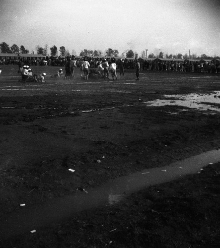 Football game in Jerome camp