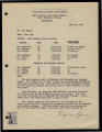 Memo from Virginia Lynn, War Relocation Authority, to Mr. Shoji Nagumo, June 26, 1944