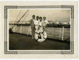 Kiyoko Maeda Yoshioka, Haruo Narita and friends on the Chichibu Maru II arriving in San Pedro