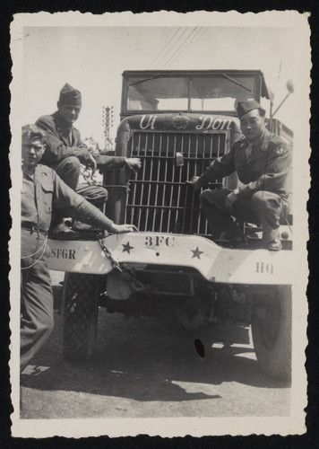 Leo Ryoichi Meguro on military vehicle