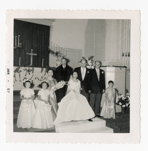 Florence Sumire and Robert Griffen with wedding party