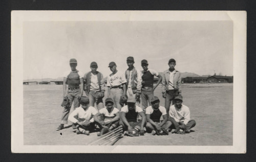 Boys baseball team at Poston II incarceration camp