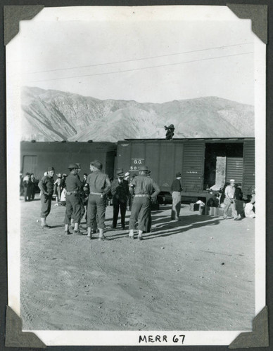 Lone Pine depot, some arrived by train