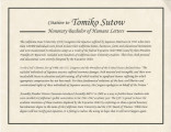 Honorary Bachelor of Humane Letters, citation to Tomiko Sutow