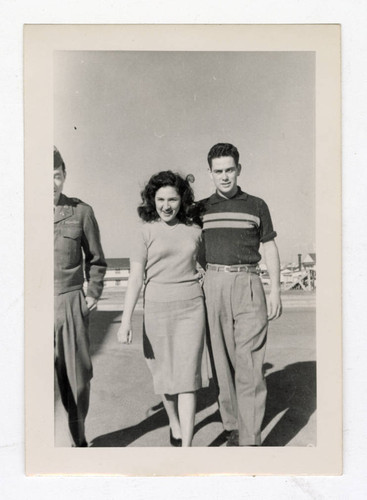 Couple with Japanese American soldier