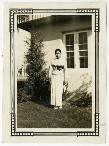 Kiyoko Maeda Yoshioka wearing a kimono