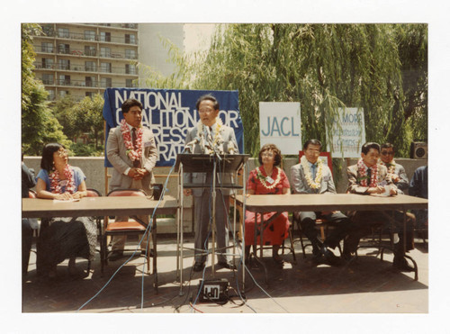 Man speaking at NCRR press conference