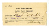 Alien tax receipt