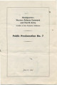Public proclamation no. 7