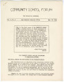 Community school forum, vol. 1, no. 1 (November 20, 1942)