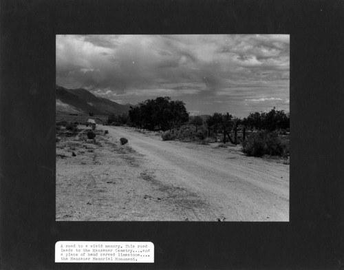 Road to the Manazanar cemetery, "Manzanar, a photograph essay: Manzanar today"