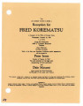 You are cordially invited to attend a reception for Fred Korematsu