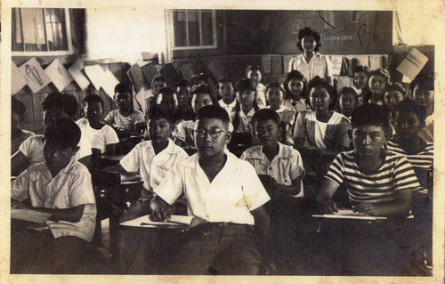 [Classroom, the Rohwer incarceration camp]