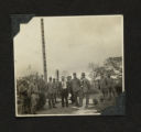 Men standing in cemetery