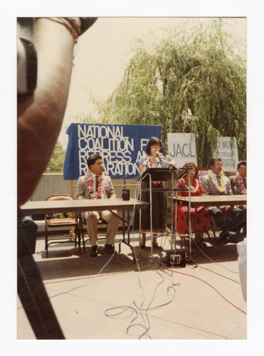 Kathy Masaoka speaking at NCRR press conference