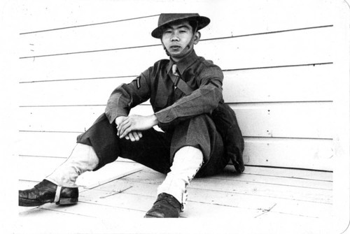 [Toshikuni Taenaka in US Army uniform]