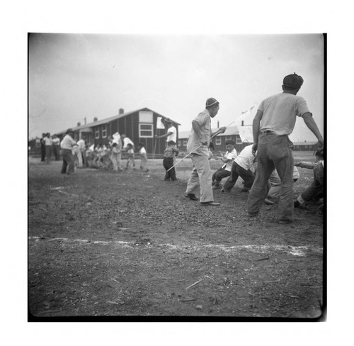 Tug of war in Jerome camp