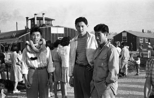 Atsushi Art Ishida with Sadao Yatabe and Takashi Ishida leaving Jerome camp for Tule Lake camp