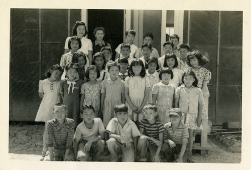 [School children in the Rohwer incarceration camp]