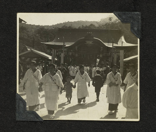 Women's group working at a shrine