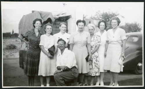 Photograph of Dr. Little with hospital nurses