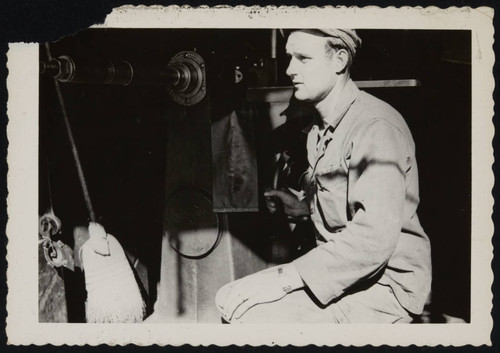 U.S. Army mechanic at motor pool